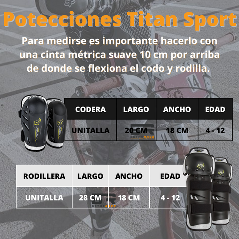 Rodilleras Moto Titan Sport Negro Fox Racing